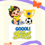 Arquivo Topo de Bolo Copa do Mundo Gol do Brasil Menina