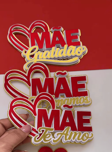 6 - TRIO DE TOPOS MÃE Arquivo Dia das Mães Trio - Imagem 1