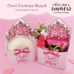 Arquivo Dia das Mães Caixa Envelope Buquê