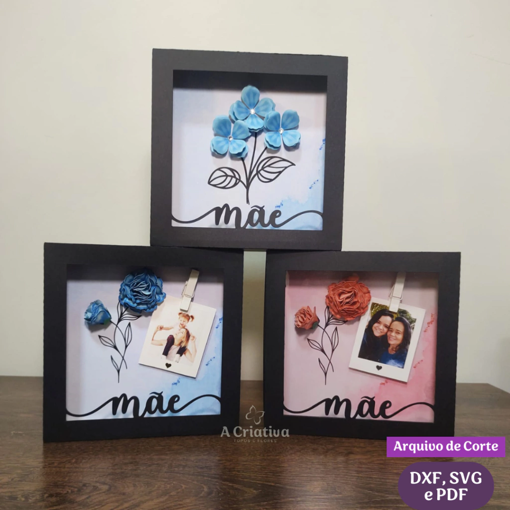 Caixa Quadro Dia das Mães - Arquivo de Corte Arquivo dia das mães Caixa quadro - Imagem 1