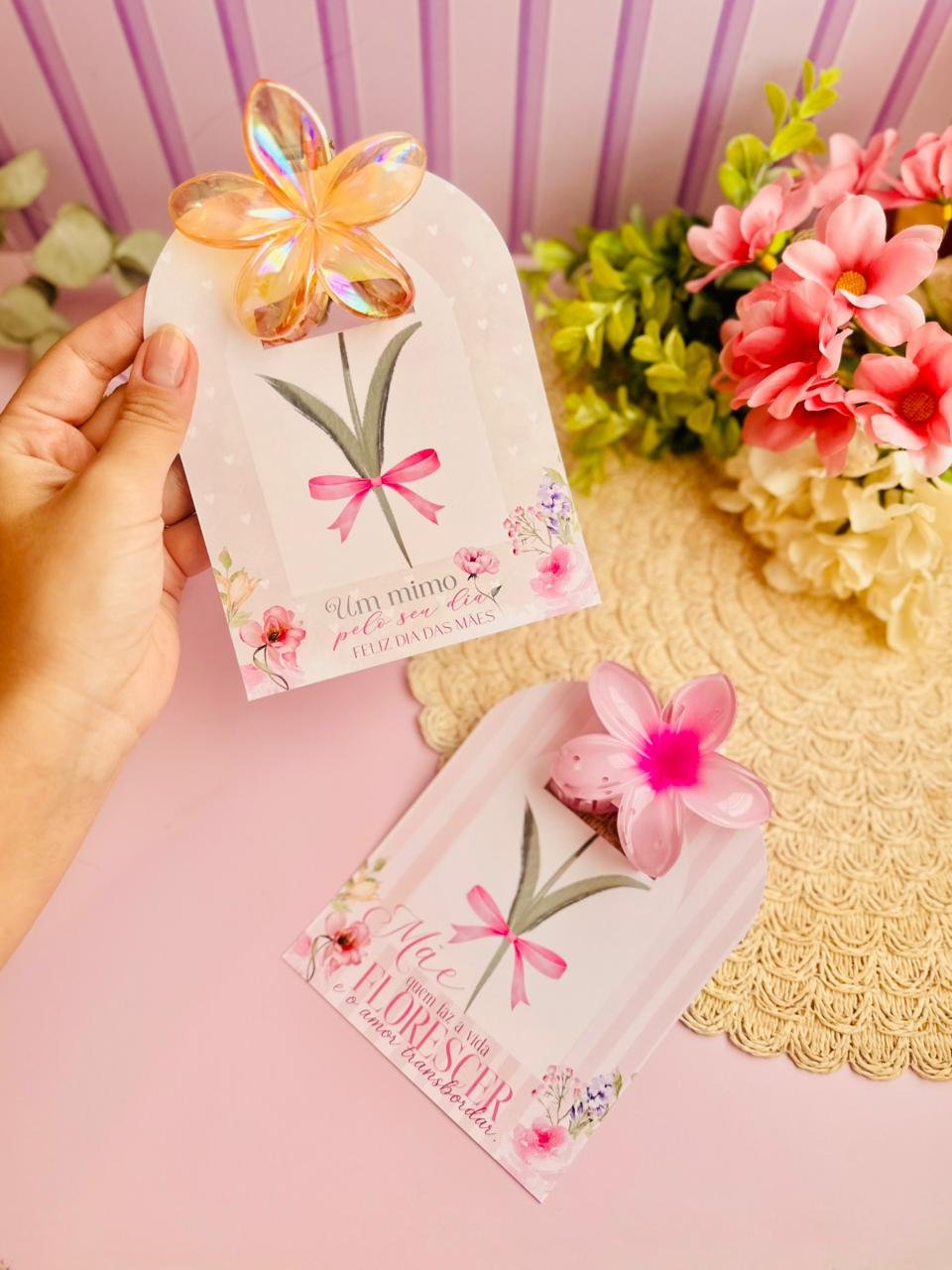 Card Piranha Presilha Flor Arquivo Dia das Mães Card Piranha Flor - Imagem 1