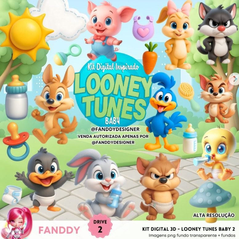 004 - LOONEY TUNES BABY 2 EM ED Kit Digital Looney Tunes - Imagem 1