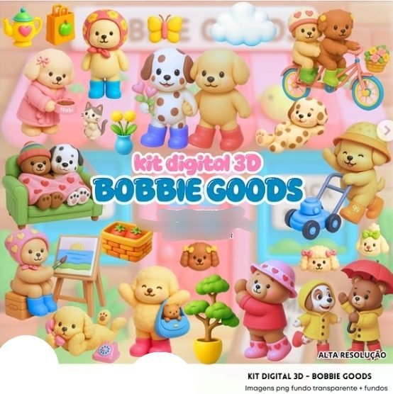 010 - BOBBIE GOODS 3D Kit Digital Bobbie Goods - Imagem 1