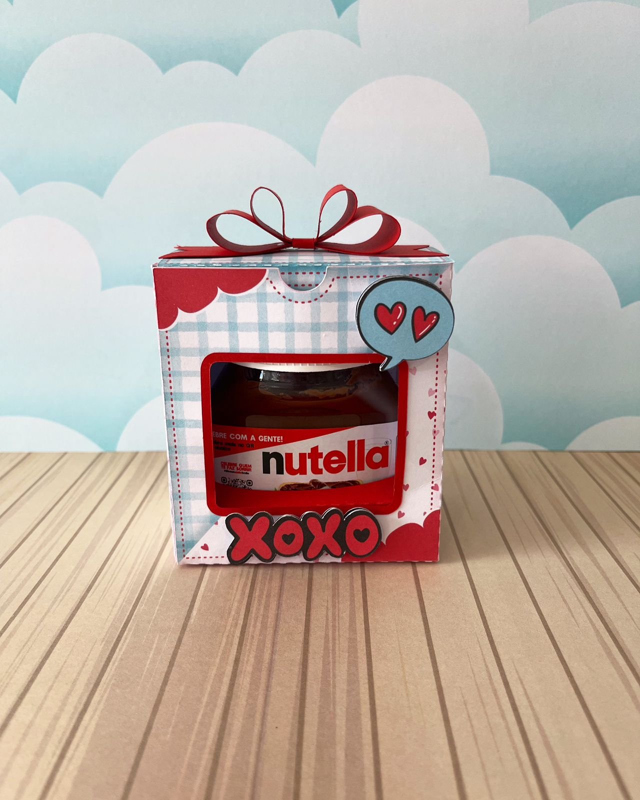 03-CX PARA NUTELA 140G Arquivo Dia dos Namorados Caixa Nutella - Imagem 1