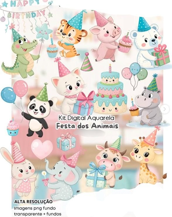 038 - FESTA DOS ANIMAIS Kit Digital FESTA DOS ANIMAIS - Imagem 1