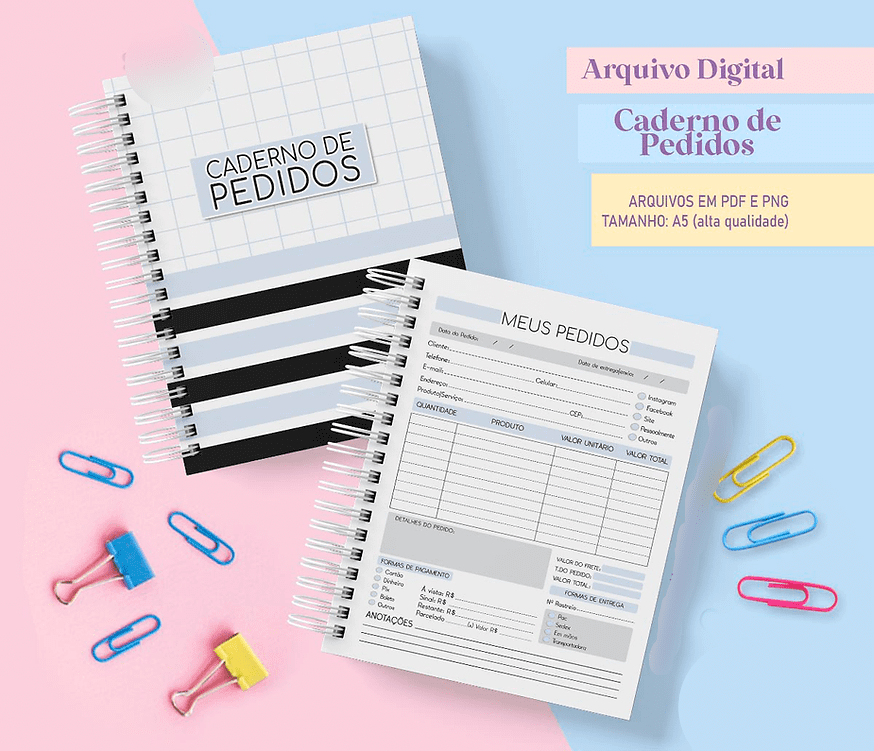 1 - Caderno de Pedidos Permanente Neutro 2024 Arquivo Caderno de Pedidos Permanente Neutro - Imagem 1