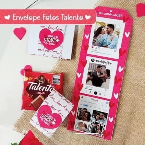 1 - Envelope Fotos Talento Dia dos Namorados Arquivo Dia dos Namorados Envelope Porta Talento Fotos - Imagem 1