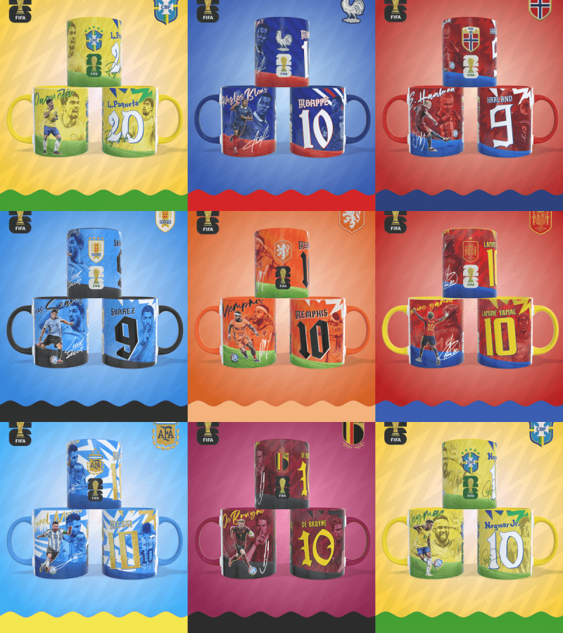 10 - Copa do Mundo 2026 Arquivo Canecas Craques da Copa 2026 - Imagem 1