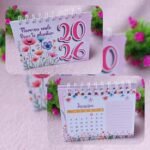 Arquivo Calendário de Mesa Floresça 2026 Rosa