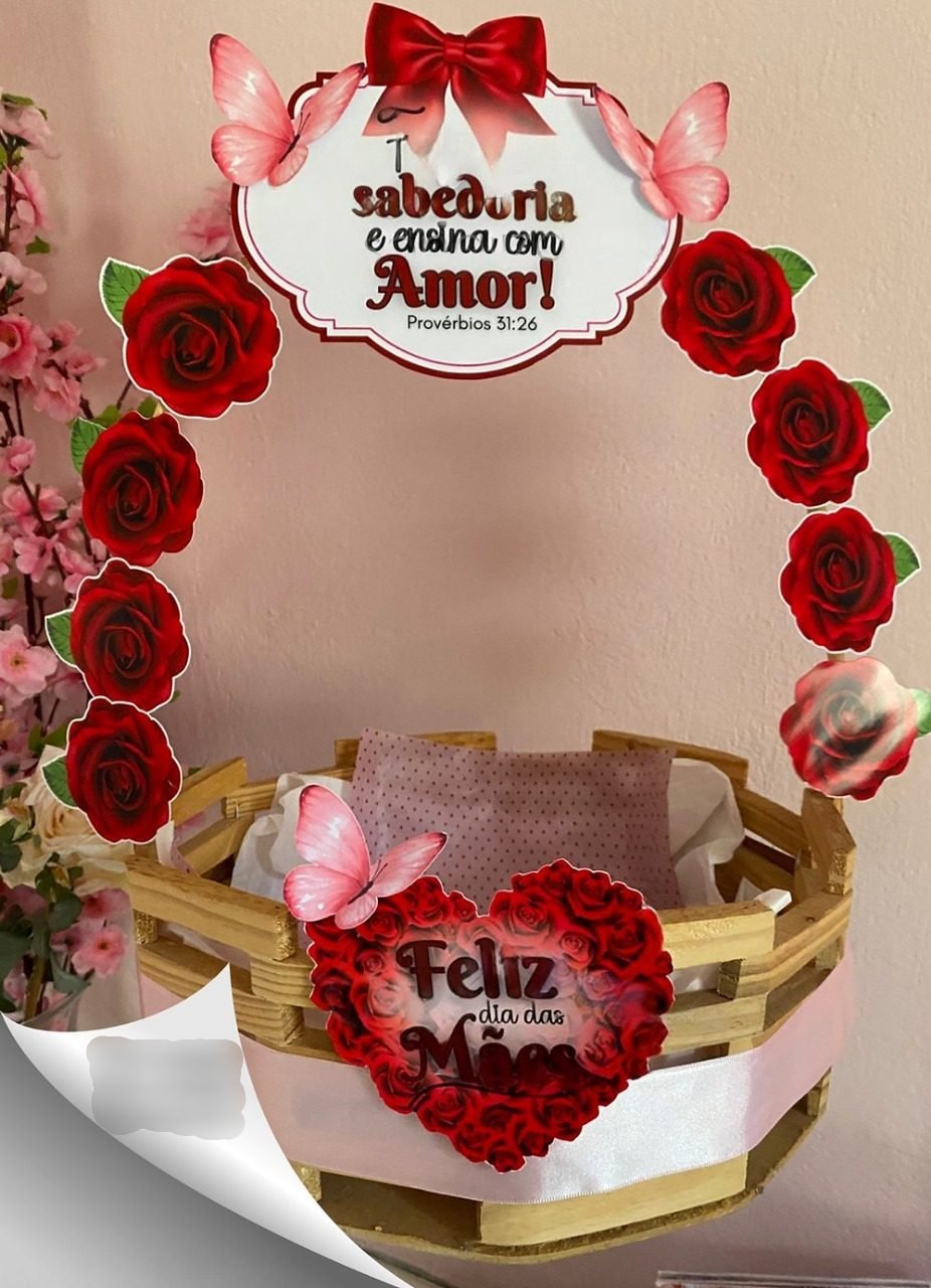 10-Decoração de Cesta Dia das Mães Arquivo Dia das Mães Decoração de Cesta - Imagem 1