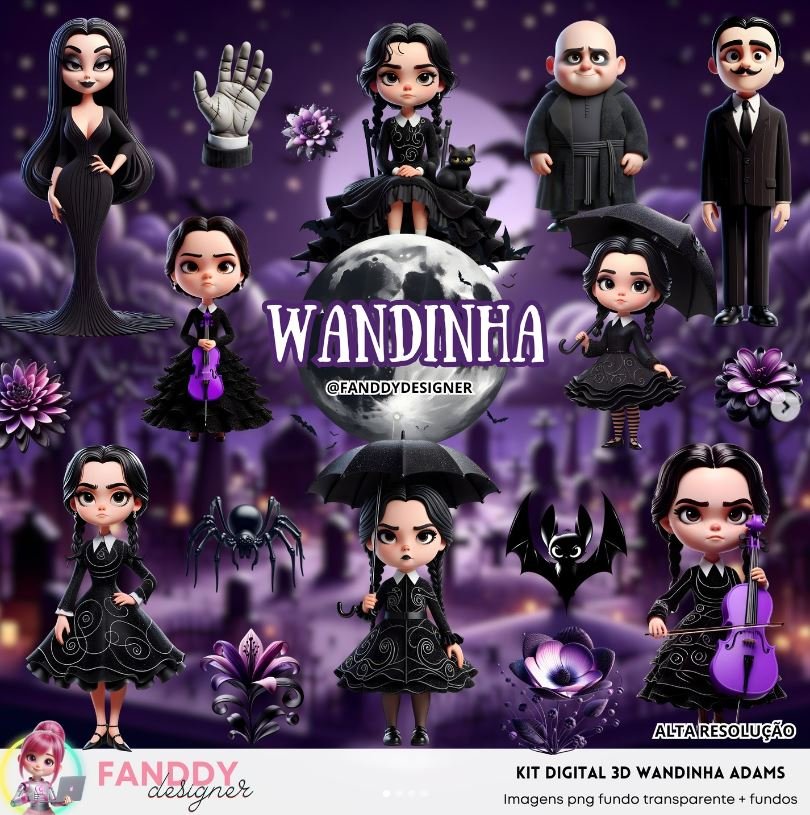 113 - WANDINHA ADAMS Kit Digital Wandinha - Imagem 1