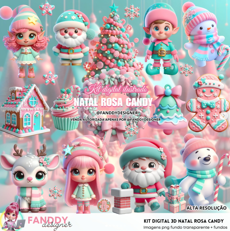 135 - NATAL CANDY Kit Digital Natal Candy - Imagem 1