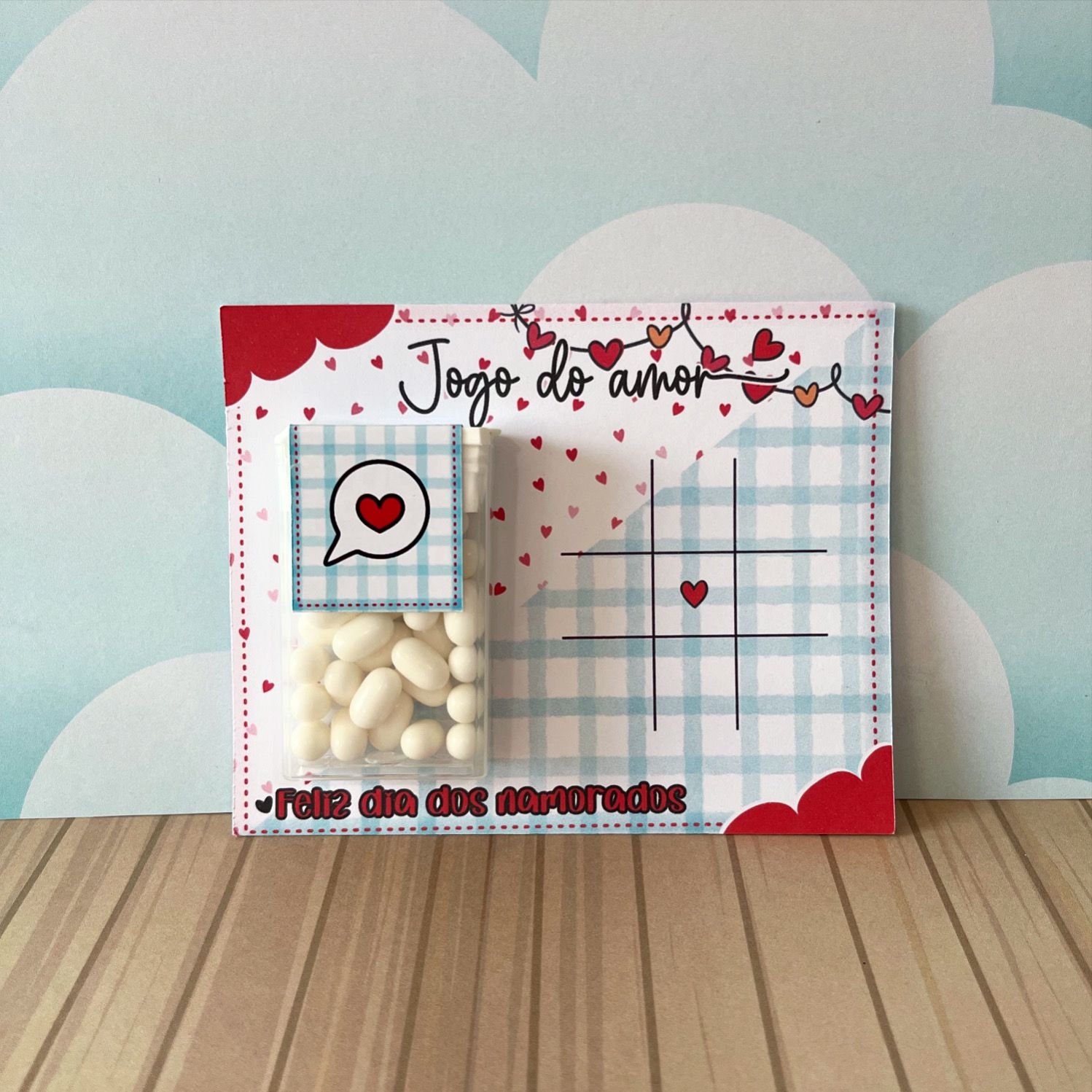 14-CARD PARA TIC TAC Arquivo Dia dos Namorados Card Tic Tac Jogo do Amor - Imagem 1