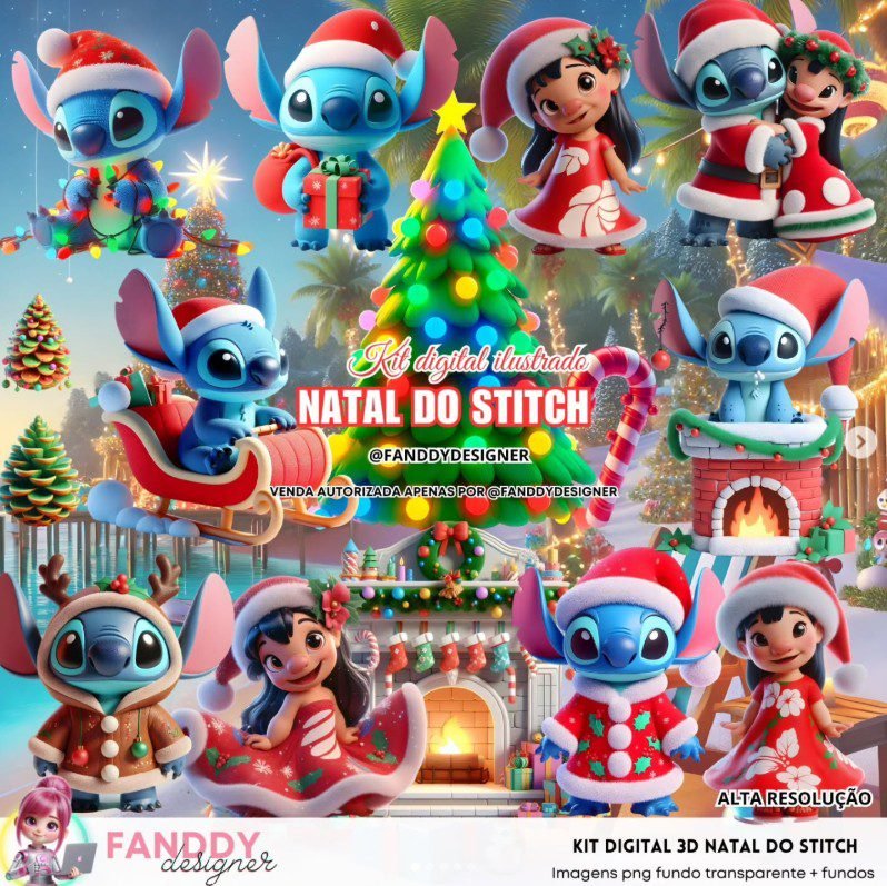 143 - NATAL DO STITCH Kit Digital NATAL DO STITCH - Imagem 1
