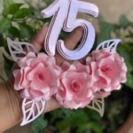 Arquivo Topo de Bolo 15 anos flores