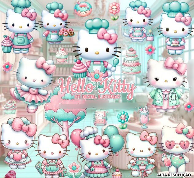 175 - HELLO KITTY CANDY Kit Digital Hello Kitty - Imagem 1