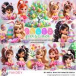 Kit Digital Páscoa Meninas Mascotinhas