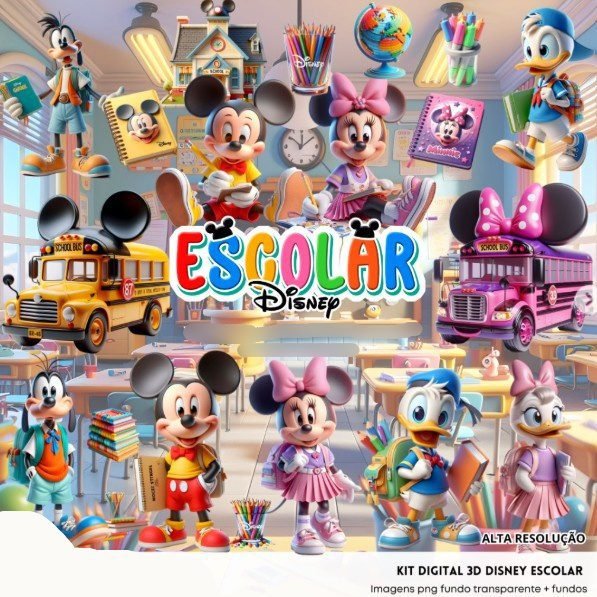 181 - DISNEY ESCOLAR Kit Digital Escolar Disney Turma do Mickey - Imagem 1