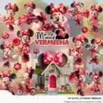 Kit Digital Minnie Vermelha 3D