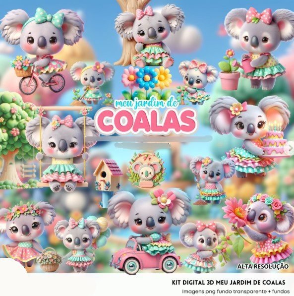185 - JARDIM DE COALAS Kit Digital Jardim de Coalas Candy - Imagem 1