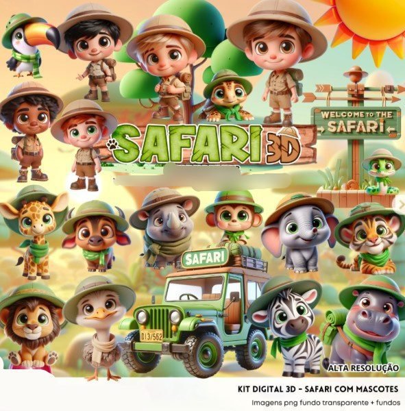 191 - SAFARI BABY 3D Kit Digital Safari Baby 3D - Imagem 1