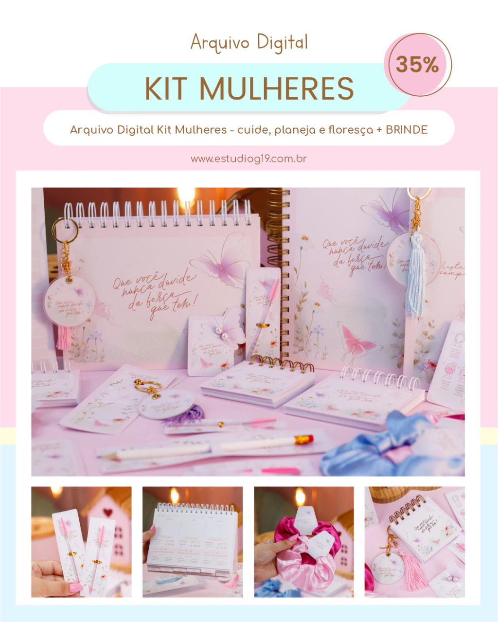 2 - DIA DA MULHER - KIT MULHER ORGANIZADA Arquivo Dia da Mulher Kit Mulher Organizada - Imagem 1