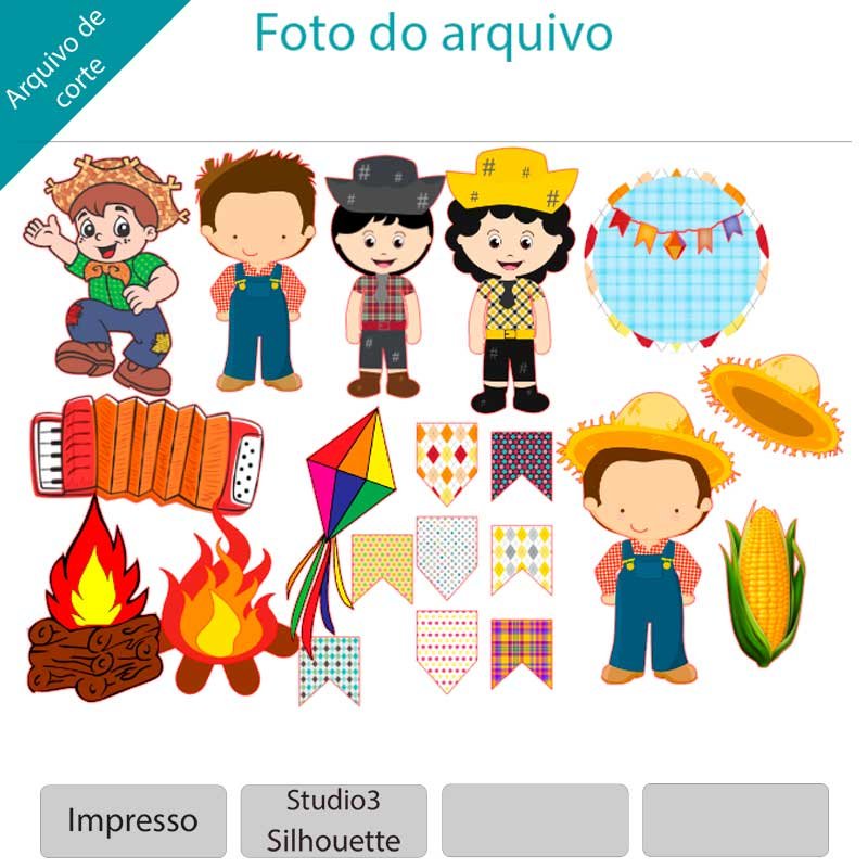 2023 - TOPPO E CORTE - Festa Junina Menino Arquivo Topo Festa Junina Meninos - Imagem 1