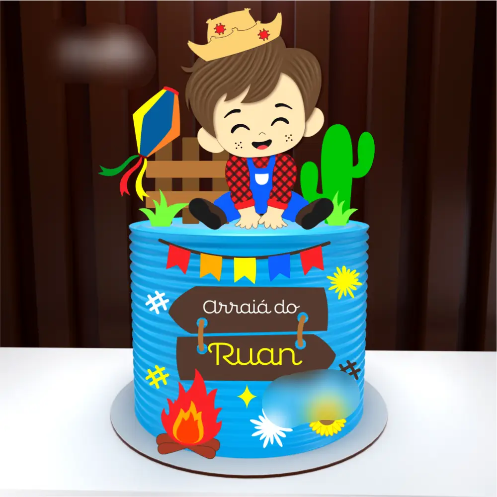 2024 - MALILU - ARRAIÁ MENINO Arquivo Topo Festa Junina Bebê Arraiá - Imagem 1
