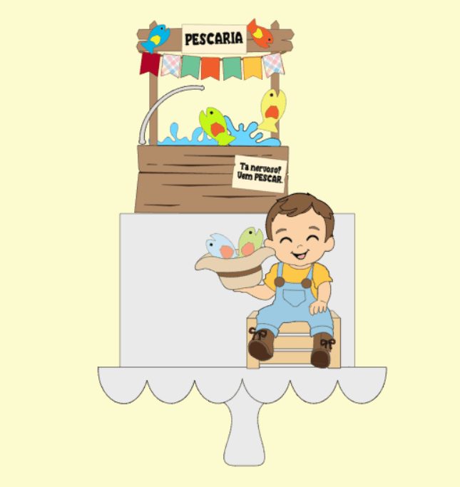 2025 - ELAFAZPRAVC - PESCARIA Arquivo Topo Festa Junina Bebê Pescaria - Imagem 1