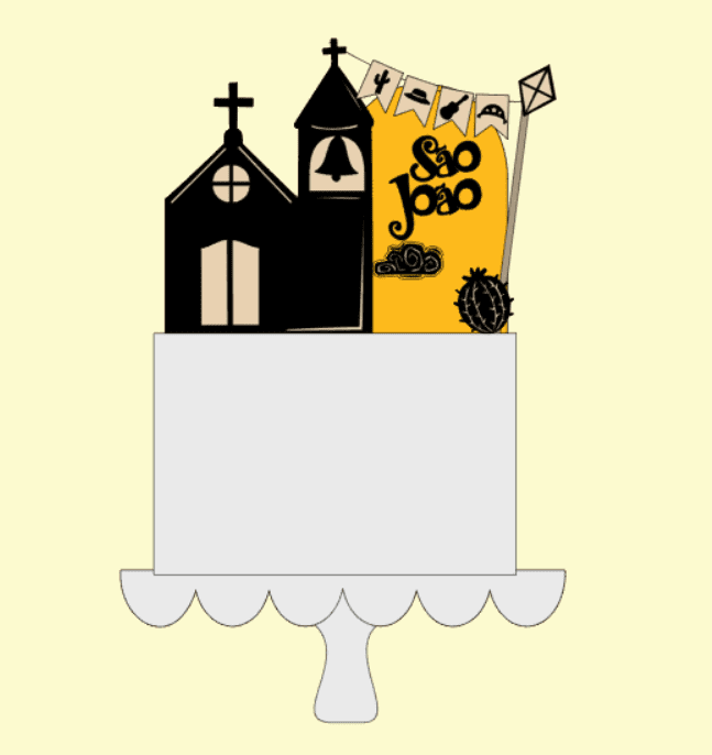 2025 - ELAFAZPRAVC - SAO JOÃO IGREJA Arquivo Topo Festa Junina Igrejinha e Painel - Imagem 1
