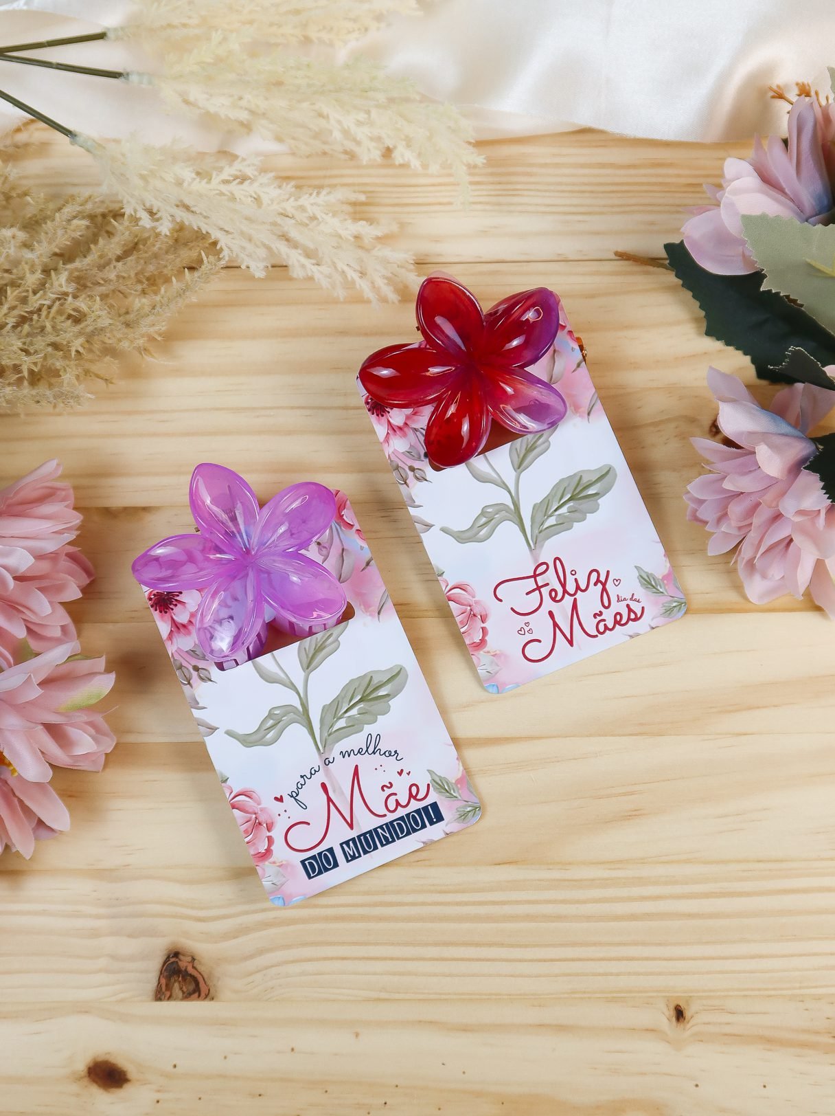 24 Card para Presilha de Flor - Piranha Arquivo Dia das Mães Card Piranha Flor - Imagem 1