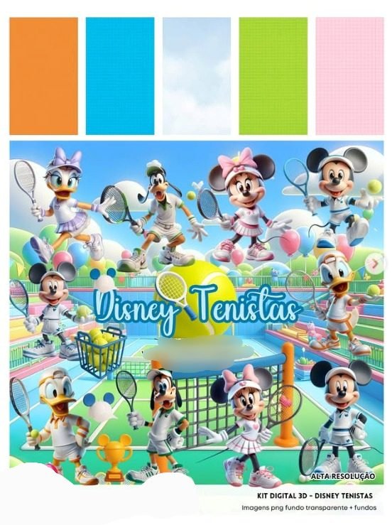 26-DISNEY TENISTAS Kit Digital Disney Tenista - Imagem 1