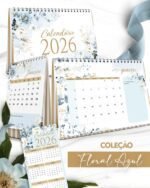 Arquivo Floral Azul Calendários 2026