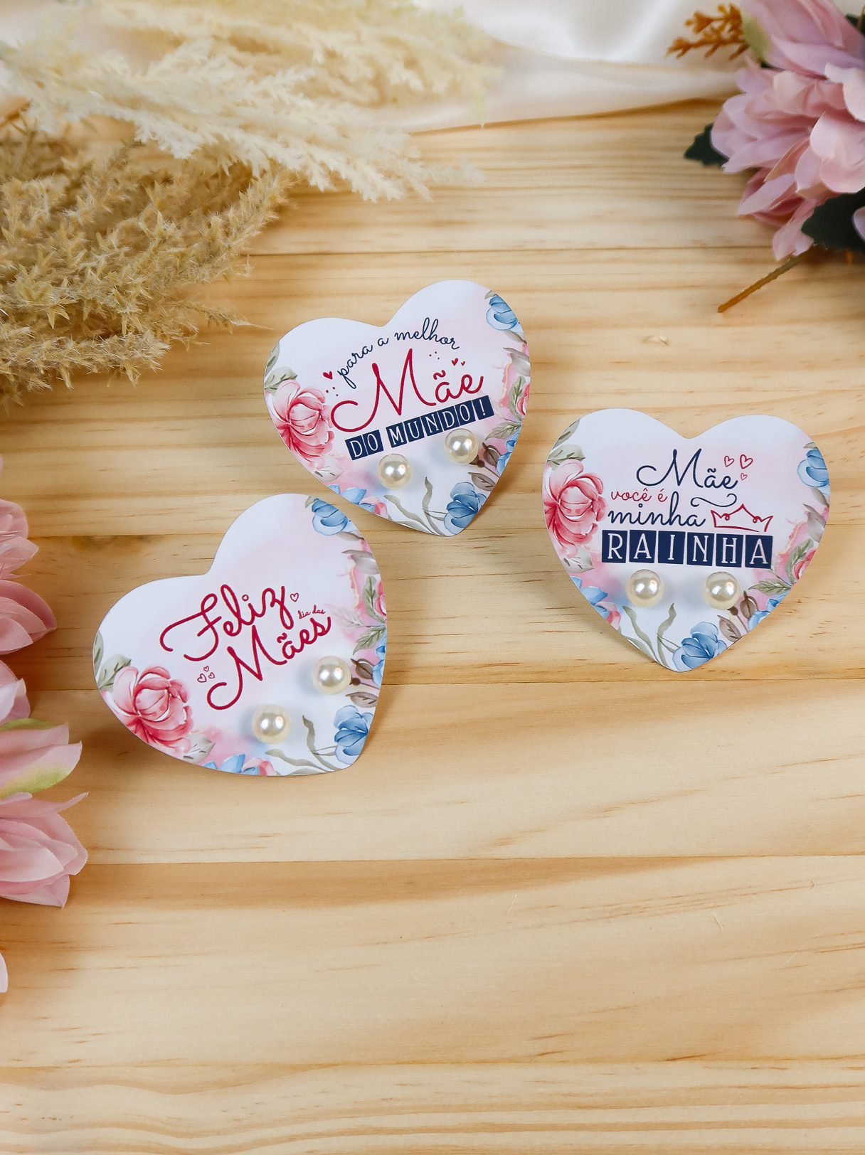 28 Tag para Brinco (coração) Arquivo Dia das Mães Card Brinco Coração - Imagem 1
