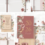 Arquivo Floral Romântico Combo Agendas