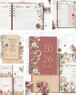 Arquivo Floral Romântico Combo Agendas