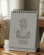 Arquivo Mini Calendário de Mesa A6 Santinhos Masculino 2026 - Imagem 5