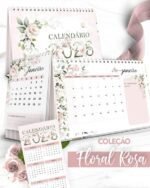 Arquivo Floral Rosa Calendários 2026