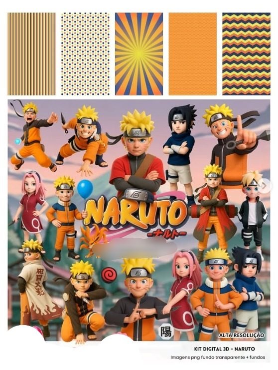 30-NARUTO 3D Kit Digital NARUTO 3D - Imagem 1