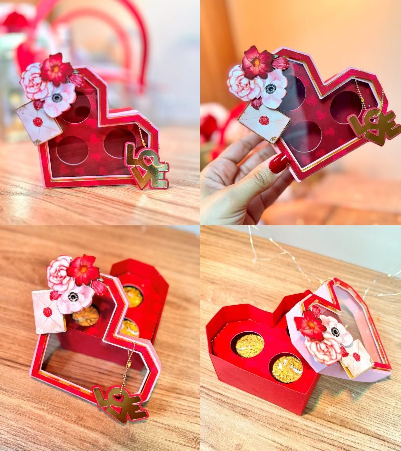 4 - Coração 3 DOCINHOS Arquivo Dia dos Namorados Caixa Coração 3 doces - Imagem 1