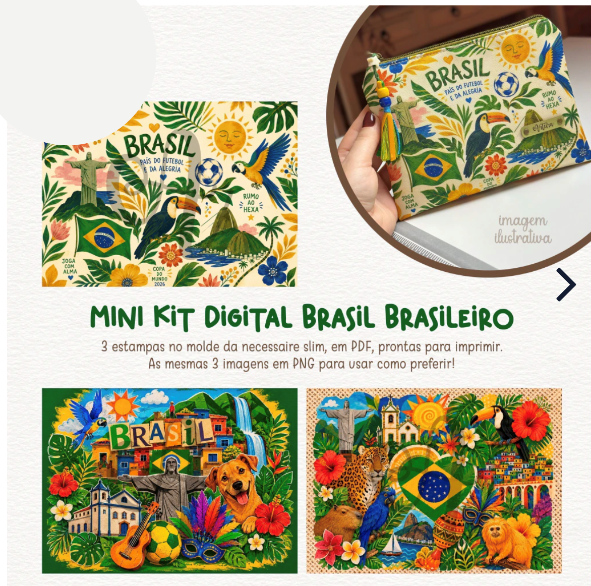 4-Estampa Necessaire Brasil Brasileiro Arquivo Estampa Necessaire Brasil - Imagem 1