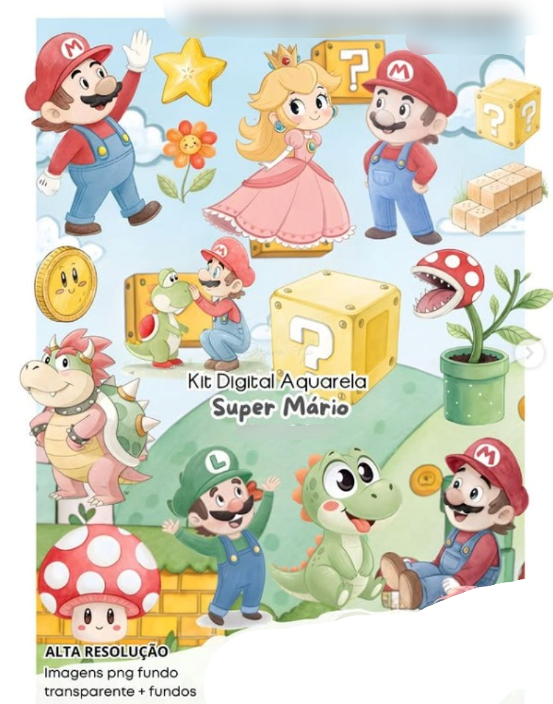 40-SUPER MÁRIO Kit Digital Super Mario - Imagem 1