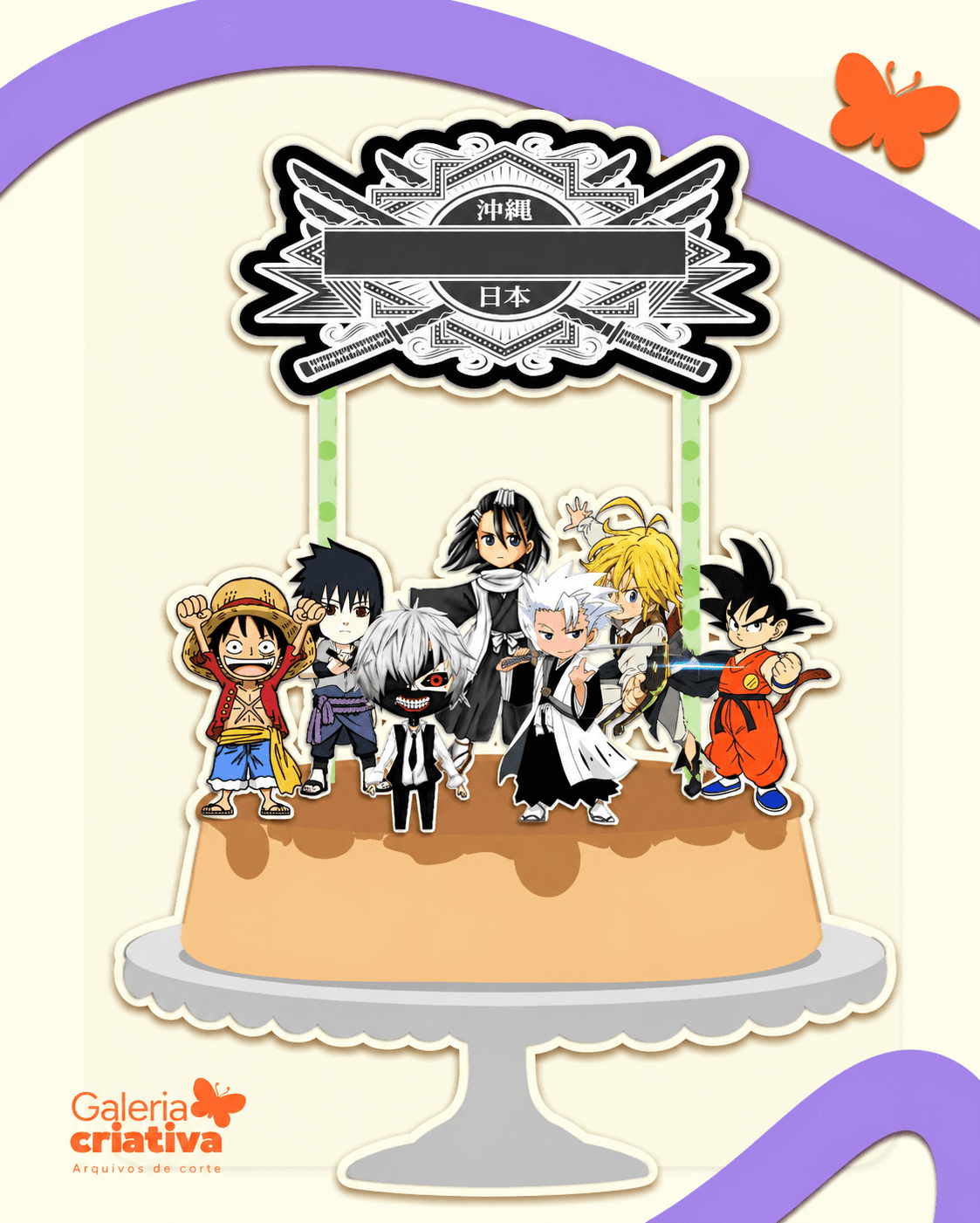 54-Anime Arquivo Topo de Bolo Anime - Imagem 1