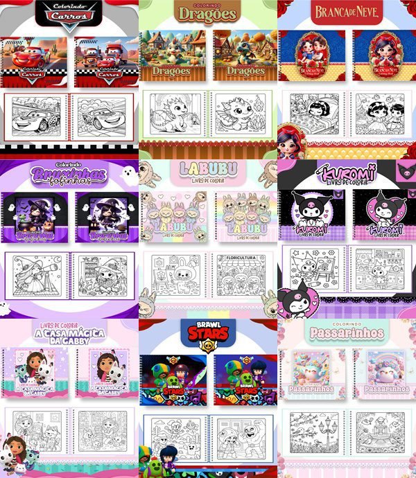 555555 Arquivo Livros de Colorir Big Pack 1.0 - 80 temas - Imagem 1