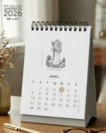 Arquivo Mini Calendário de Mesa A6 Santinhos Masculino 2026 - Imagem 2