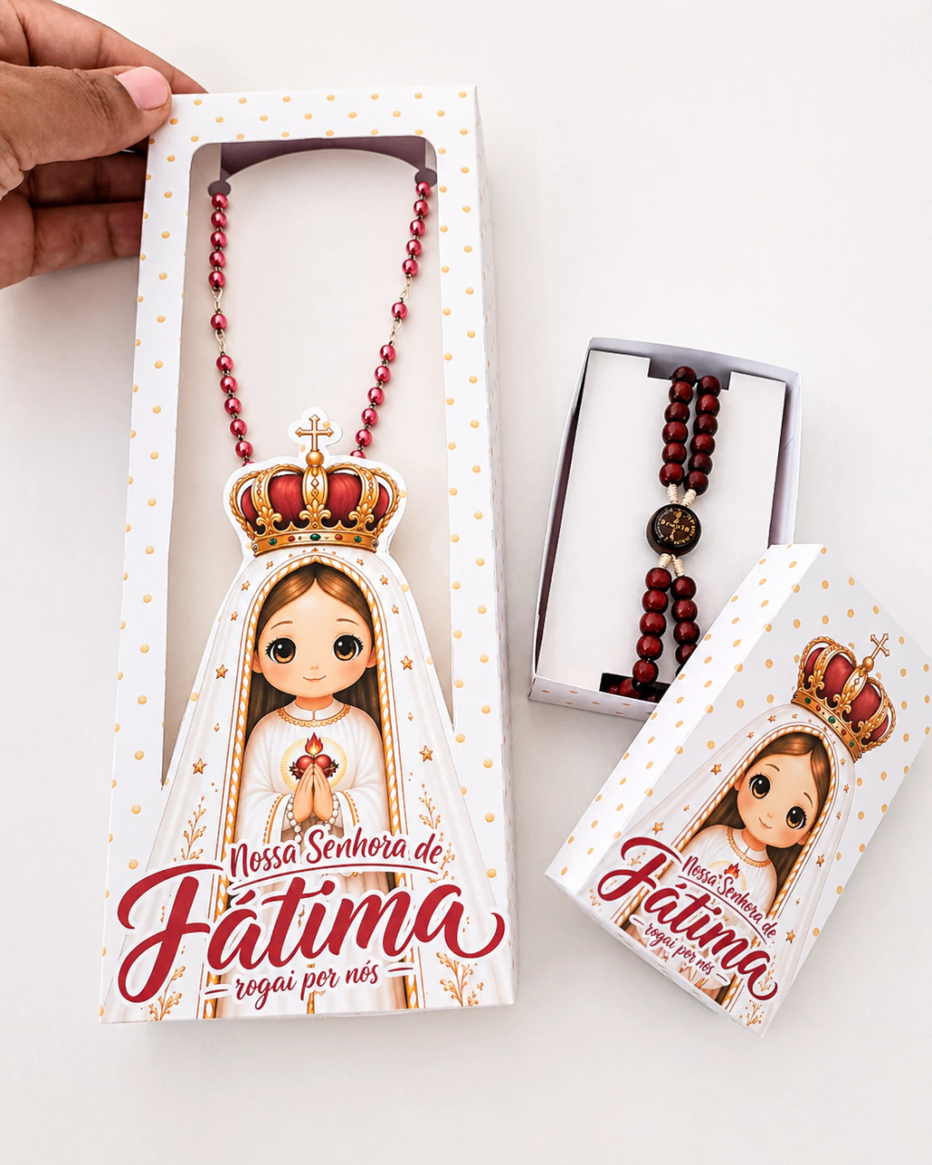 6-CAIXA TERÇO + BRINDE - Nossa Senhora de Fátima Arquivo Caixa Terço + Nossa Senhora de Fátima - Imagem 1