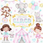 Kit digital circo rosa