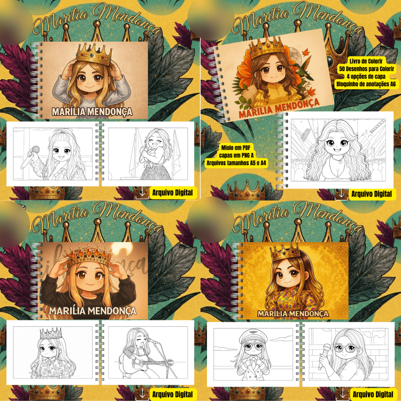 7-Livro de Colorir Marília Mendonça Arquivo Livro de Colorir Marília Medonça - Imagem 1