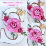 Arquivo Topo de Bolo ALFABETO COM FLORES