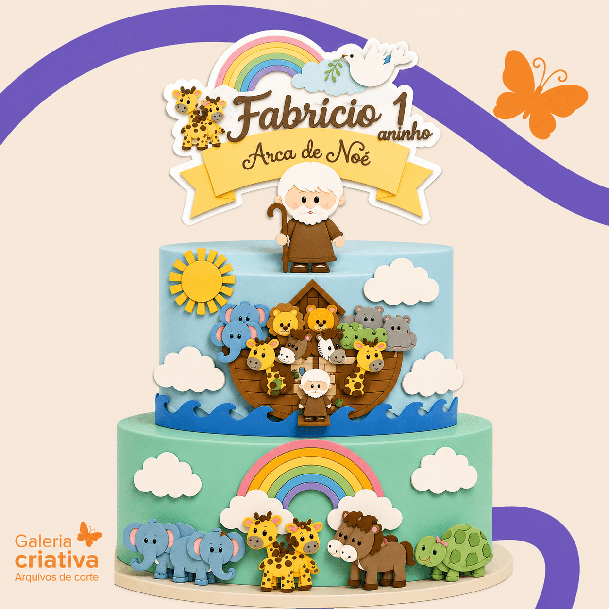ARCA DE NOÉ 9 Arquivo Topo de Bolo ARCA DE NOÉ 9 - Imagem 1